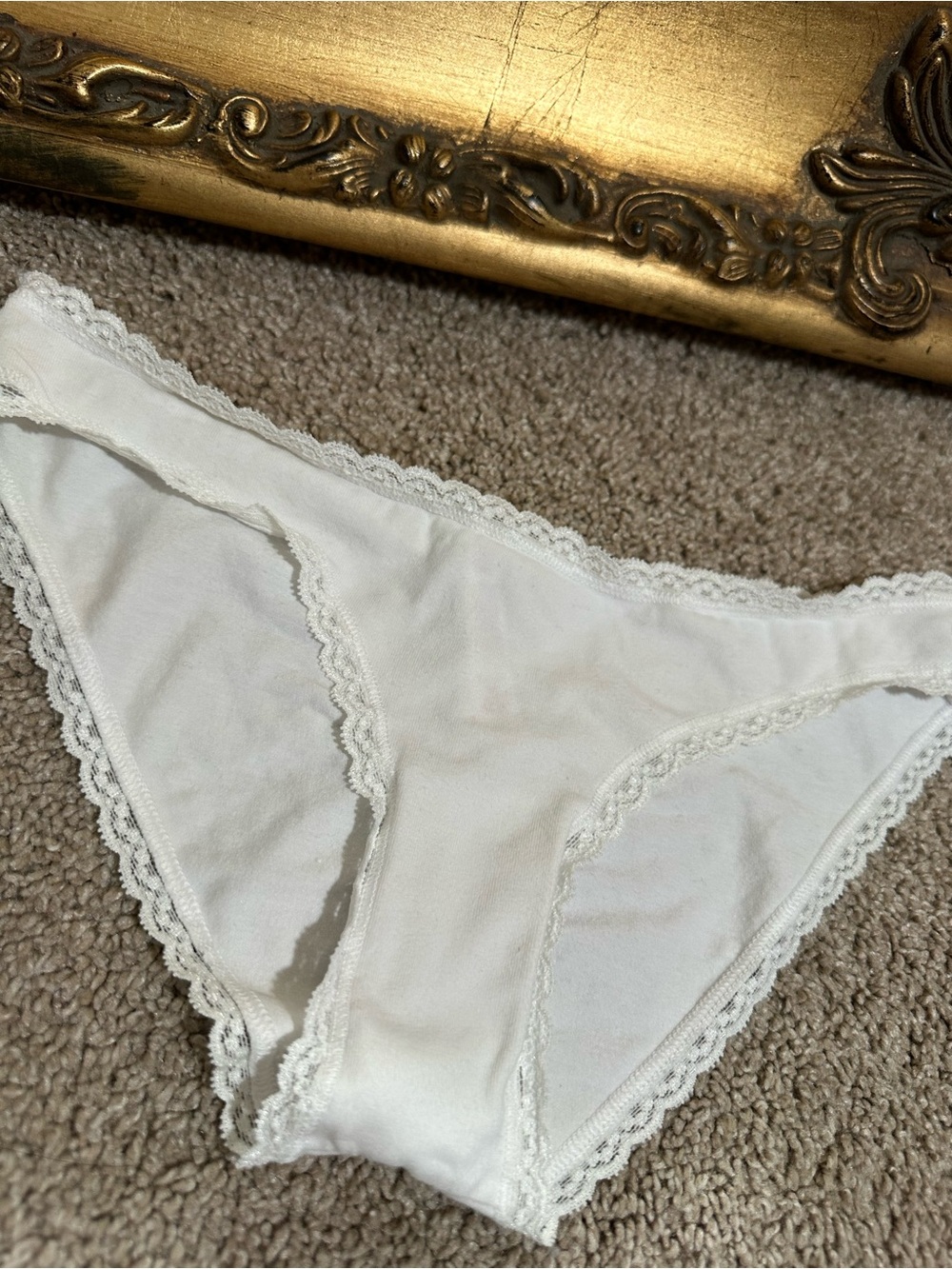 New Pink Victoria's Secret 2010 Extra Low Rise Bikini Butt Scrunch White XS